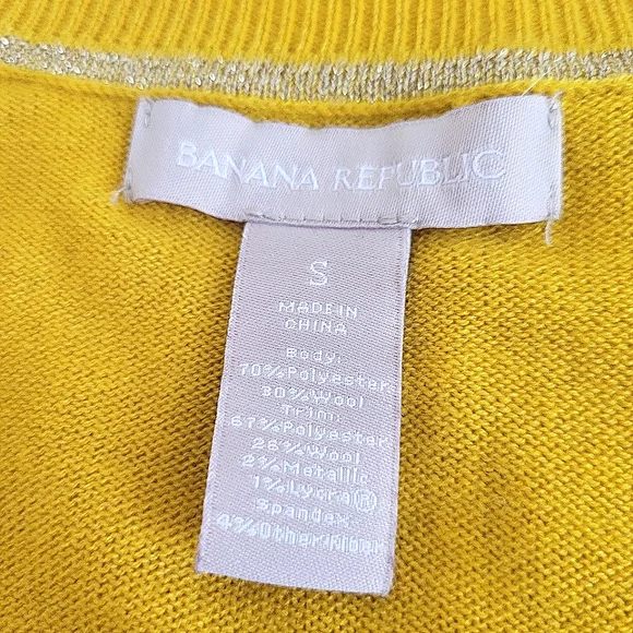 Banana Republic Golden Yellow Knit Cardigan Sweater size S - Picture 4 of 13